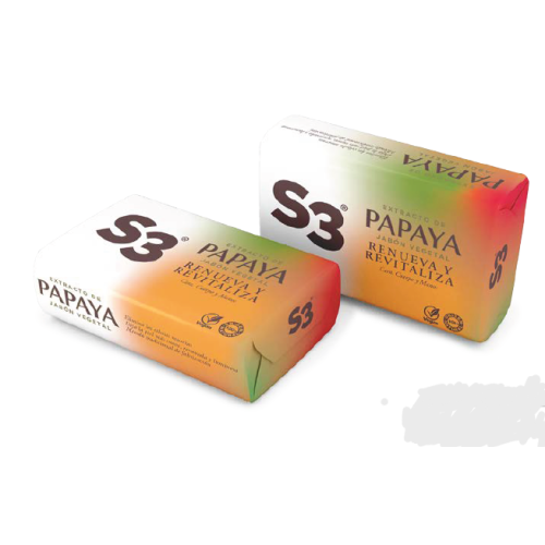 S3 JABON PASTILLA PAPAYA L-2 125 GRMS C/12 JABONES 